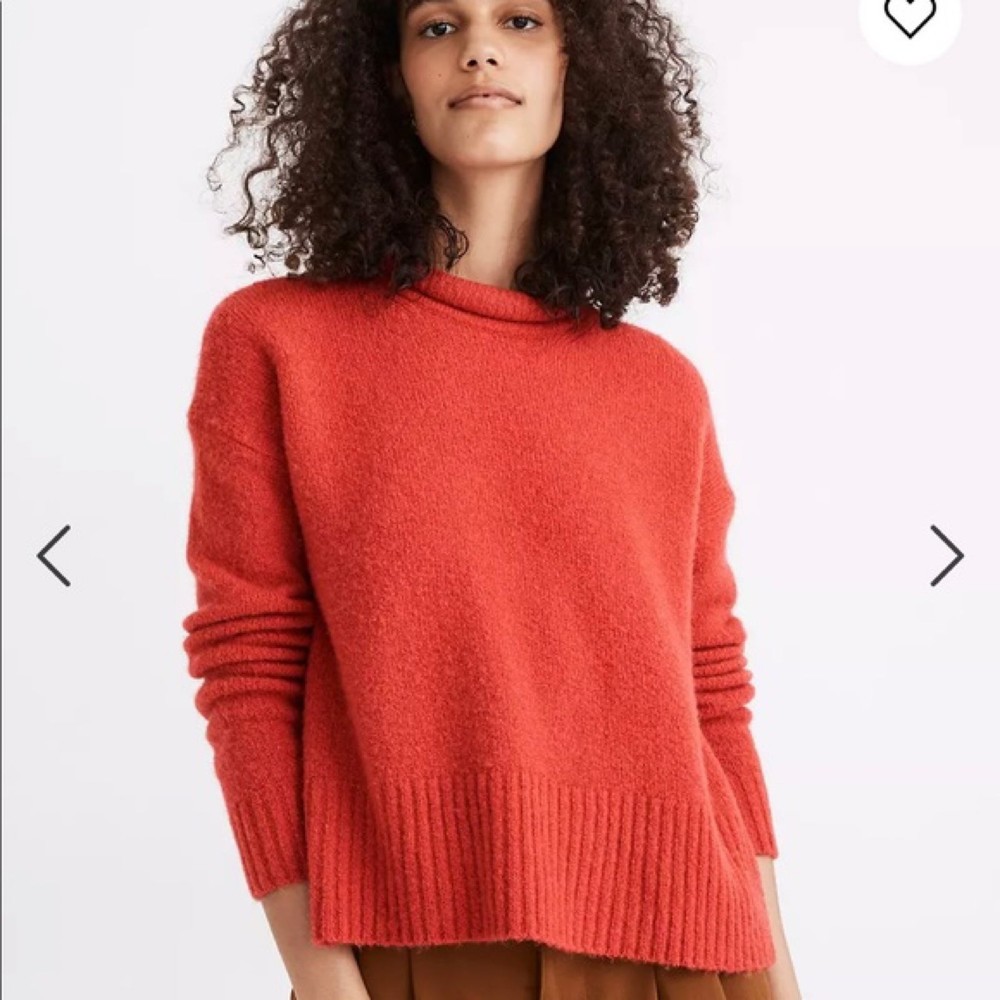 Red Wool Blend Madewell Mock Neck Sweater